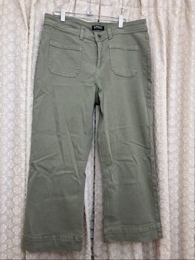 Buffalo David Bitton Olive-Green Crop Flare Pants